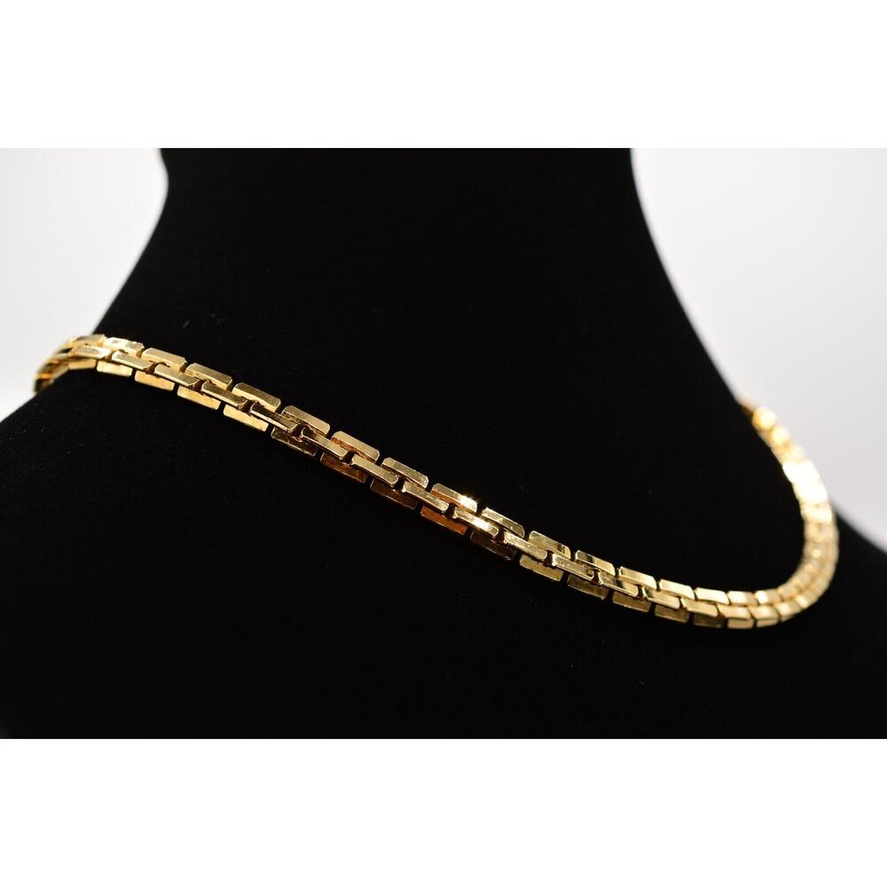 Givenchy Vintage Collar Chain Necklace Chunky Boxed Linked Gold Signed 80s BinA - Picture 5 of 12